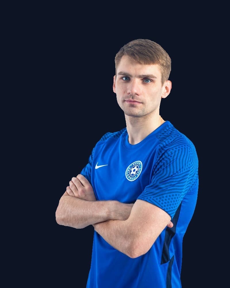 Pavel Domov in the Estonia national team kit