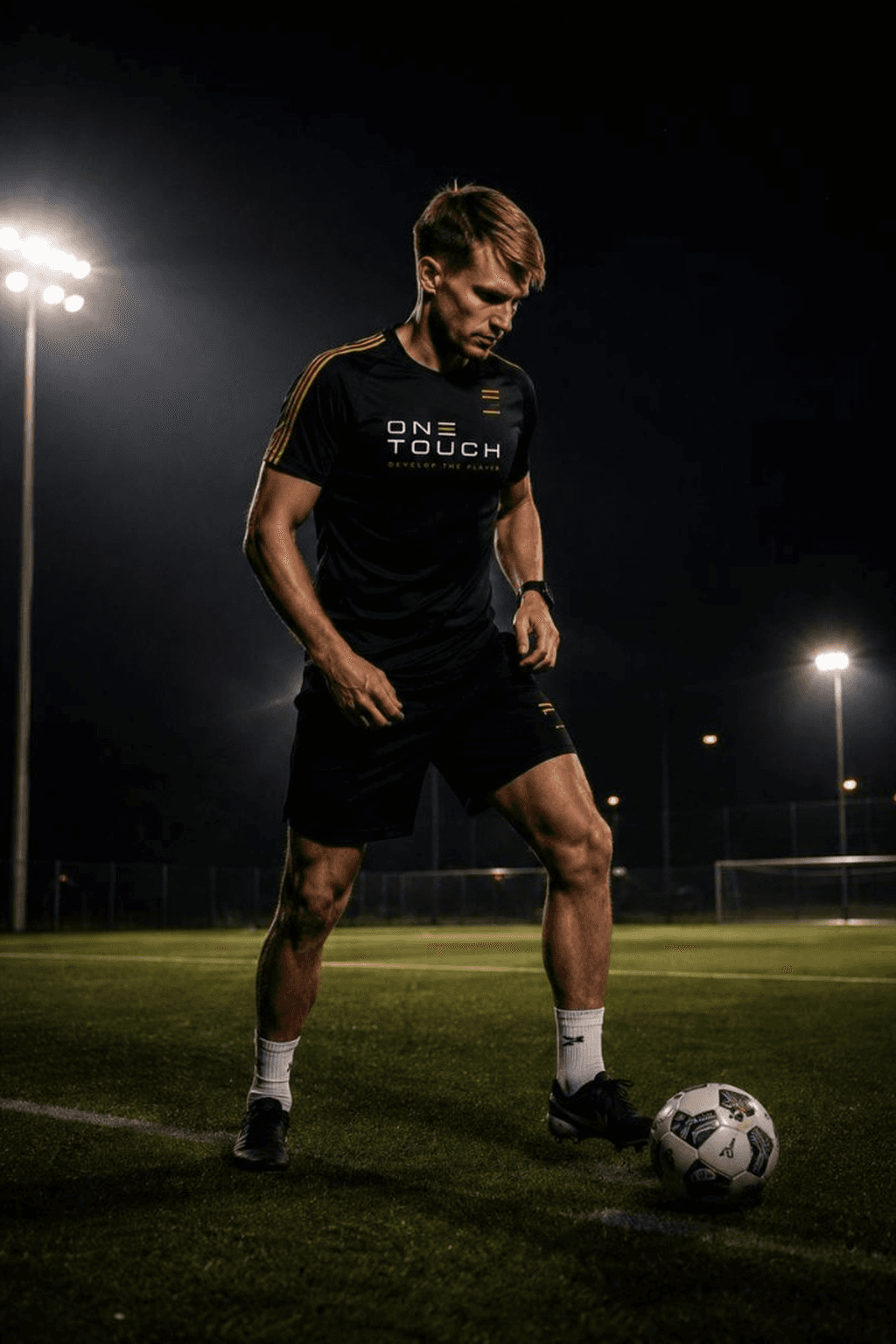 Pavel Domov on the training pitch with the ball
