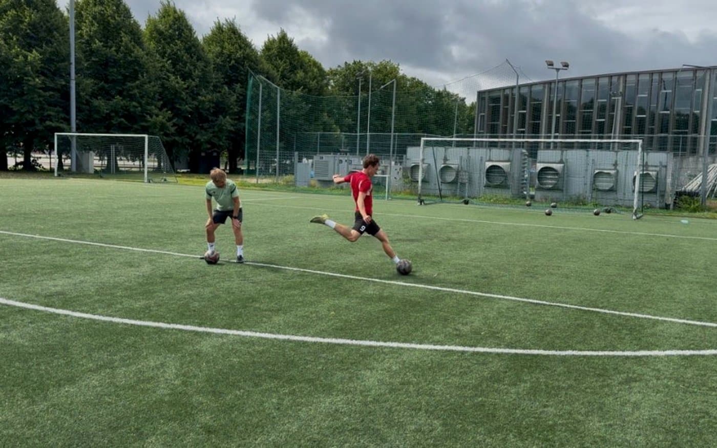 Shooting drill with the coach watching