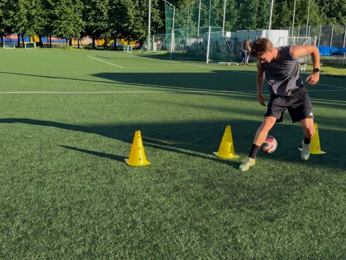 Dribbling between cones